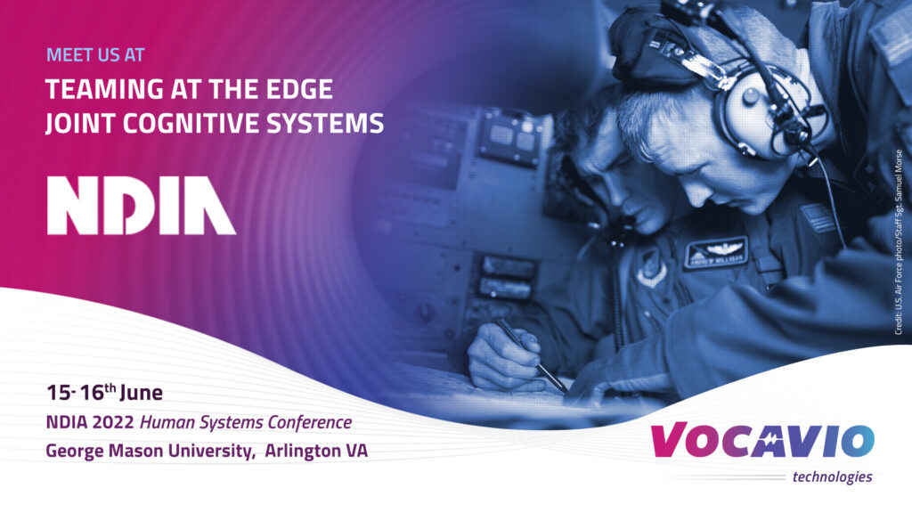 Meet us at NDIA Human Systems Conference, Arlington VA Vocavio